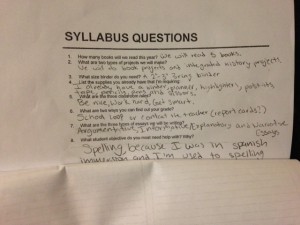 Reviewing the syllabus
