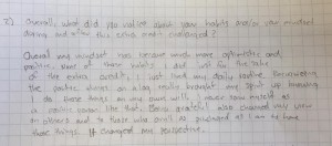 student response to their happiness experiment