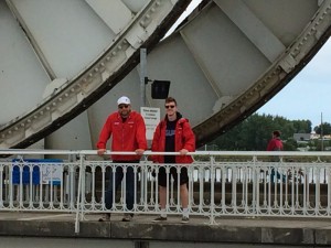 Author and Liam on Pegasus Bridge
